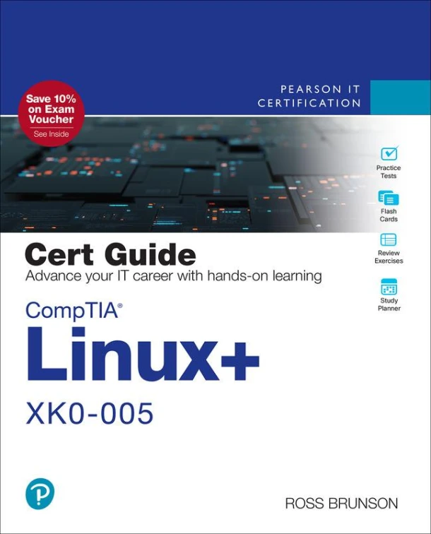 CompTIA Linux+ XK0-005 Cert Guide – Ross Brunson – boek cover