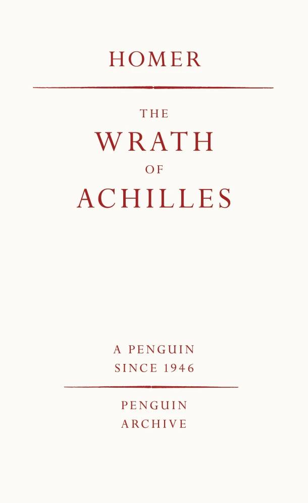The Wrath of Achilles – Homer – boek cover