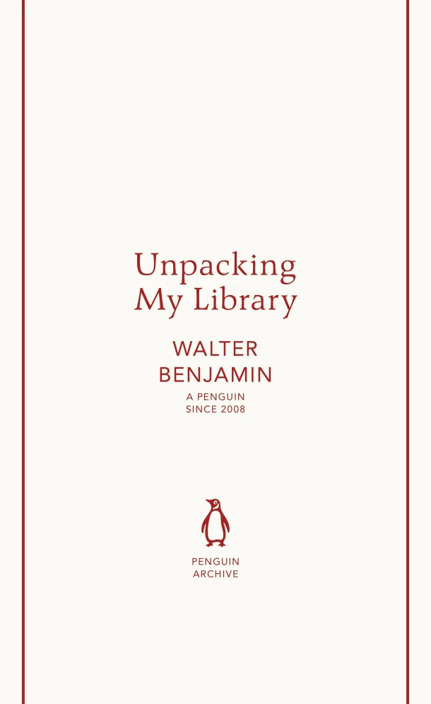Unpacking My Library – Walter Benjamin – boek cover