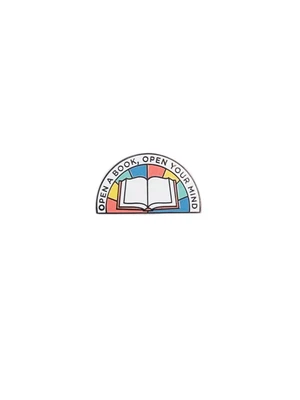 Open a Book, Open Your Mind Enamel Pin – boek cover