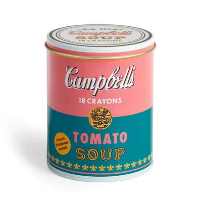 Andy Warhol Soup Can Crayons + Sharpener – Mudpuppy – boek cover