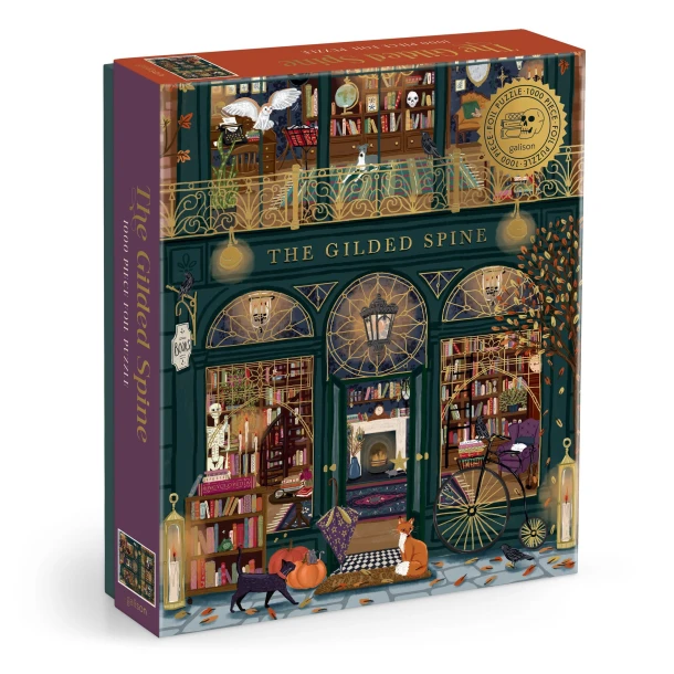 The Gilded Spine 1000 Piece Foil Puzzle – Galison – boek cover