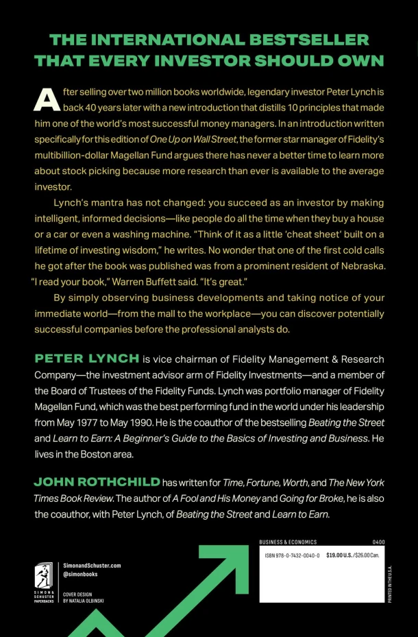 One Up On Wall Street – Peter Lynch – boek cover