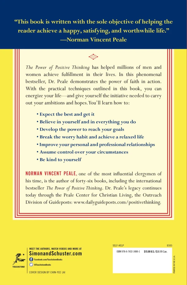 The Power of Positive Thinking – Dr. Norman Vincent Peale – boek cover