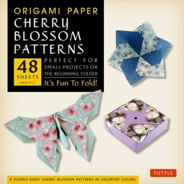 Origami Paper- Cherry Blossom Patterns Large 8 1/4" 48 sh – Tuttle Studio – boek cover