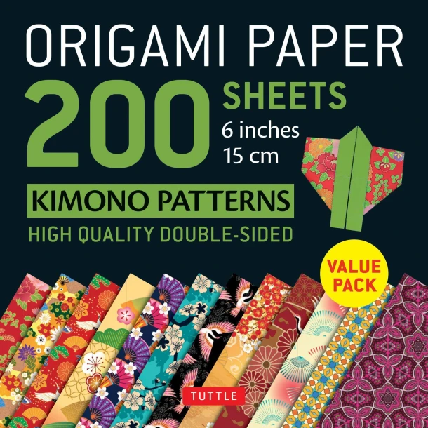 Origami Paper 200 sheets Kimono Patterns 6 (15 cm) – Tuttle Publishing – boek cover