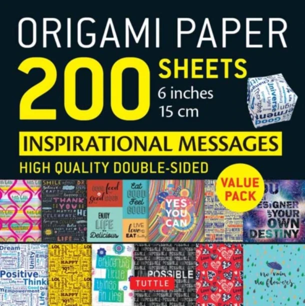 Origami Paper 200 sheets Inspirational Messages 6" (15 cm) – Tuttle Studio – boek cover