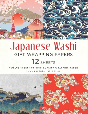 Japanese Washi Gift Wrapping Papers - 12 Sheets – Tuttle Studio – boek cover