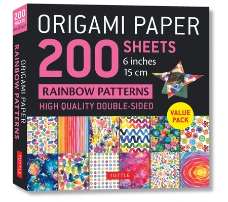 Origami Paper 200 sheets Rainbow Patterns 6" (15 cm) – Tuttle Studio – boek cover