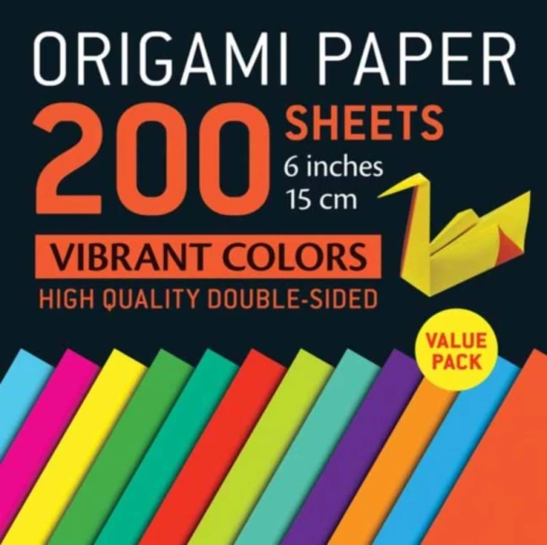 Origami Paper 200 sheets Vibrant Colors 6" (15 cm) – Tuttle Studio – boek cover