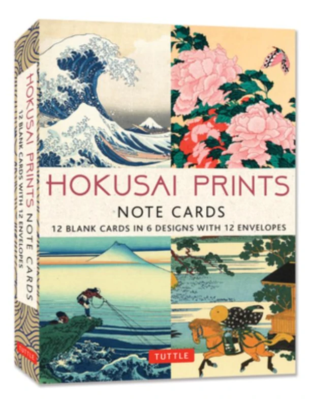 Hokusai Prints Note Cards - 12 Cards: 12 Blank Cards in 6 Lovely Prints (2 Each) with 12 Patterned Envelopes in a Keepsake Box – Katsushika Hokusai – boek cover