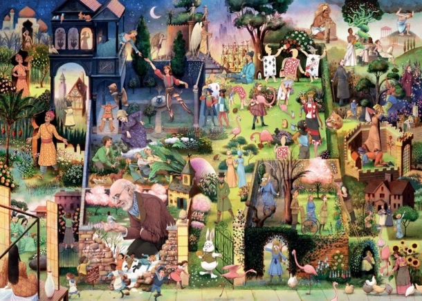A Book Lover's Garden 1000 Piece Puzzle – Michael Kirkham – boek cover