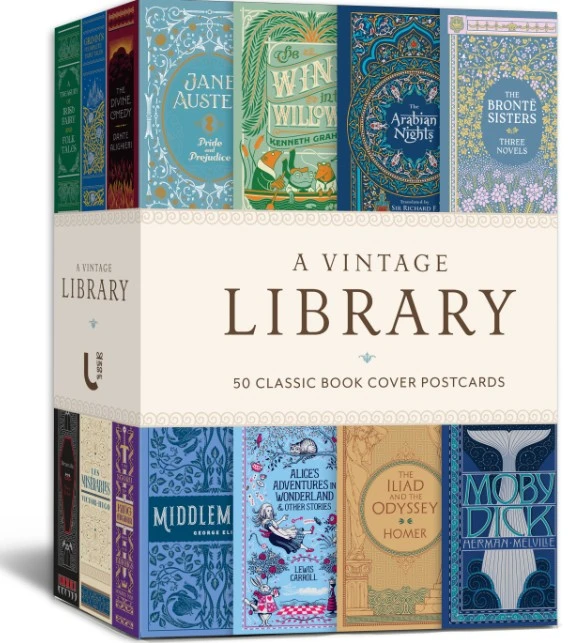 A Vintage Library: 50 Classic Book Cover Postcards – Union Square & Co. – boek cover