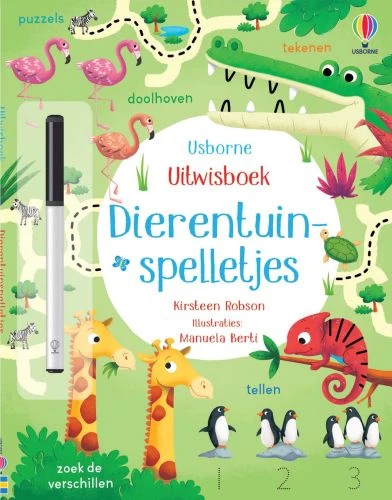 Uitwisboek Dierentuinspelletjes – boek cover