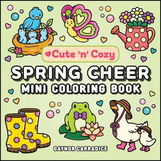 Spring Cheer Mini Coloring Book – Gaynor Carradice – boek cover