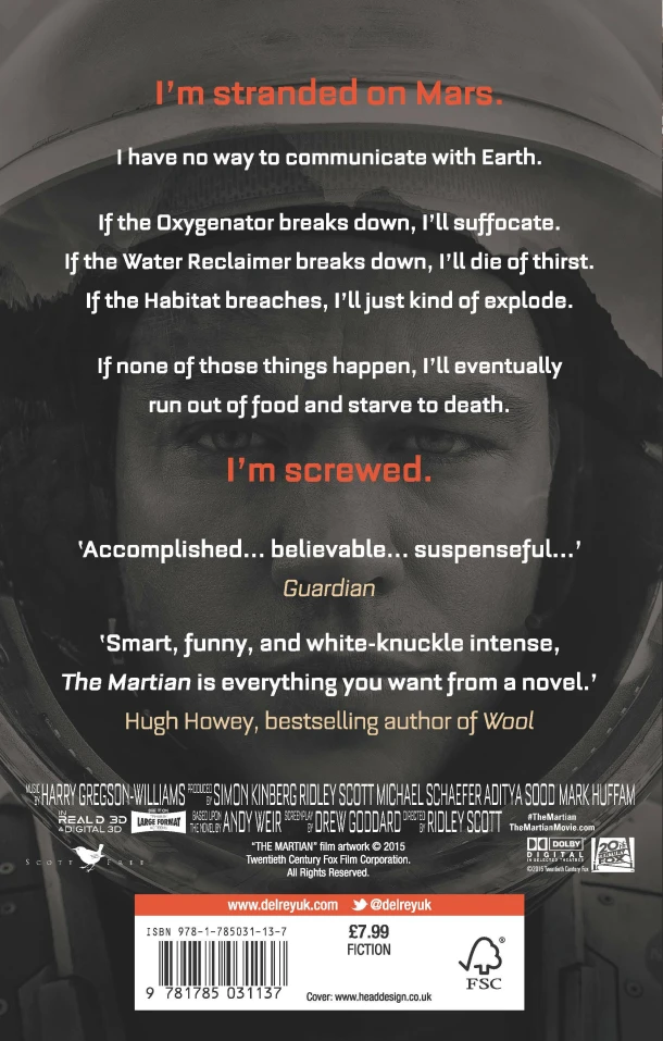 The Martian – Andy Weir – boek cover