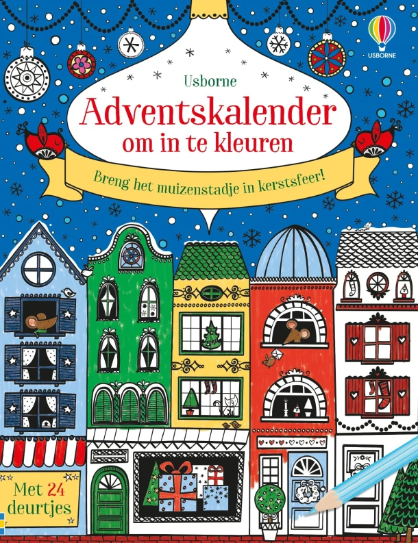 Adventskalender om in te kleuren – boek cover