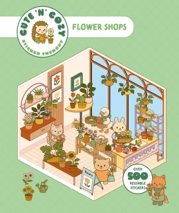 Cute 'n' Cozy Sticker Therapy: Flower Shop – Skittledog – boek cover