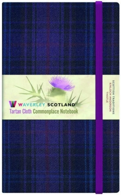 WAVERLEY THISTLE TARTAN CLOTH HARDBACK LARGE COMMONPLACE NOTEBOOK/JOURNAL – boek cover