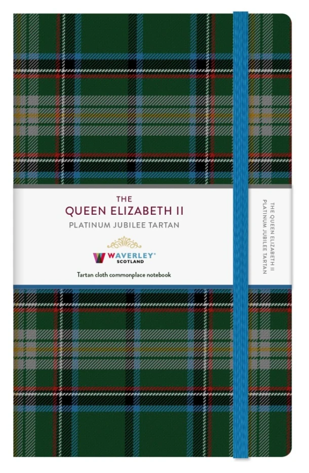 The Queen Elizabeth II Platinum Jubilee Tartan Cloth Large Notebook – boek cover
