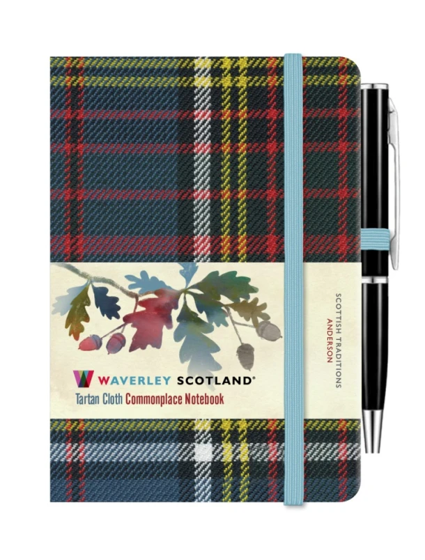 Waverley Anderson Tartan cloth mini notebook with pen – Waverley Scotland – boek cover