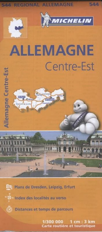 Michelin Wegenkaart 544 Duitsland Midden-Oost – boek cover