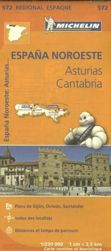 Michelin Wegenkaart 572 Spanje Noordwest - Asturias, Cantabria – Michelin – boek cover
