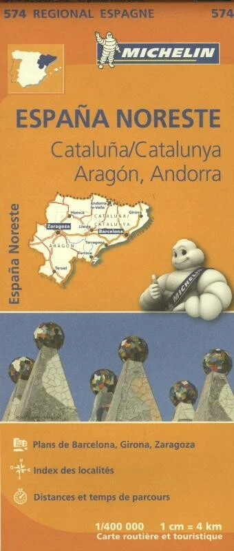 Michelin Wegenkaart 574 Spanje Noordoost - Catalunya, Aragón, Andorra – Michelin – boek cover