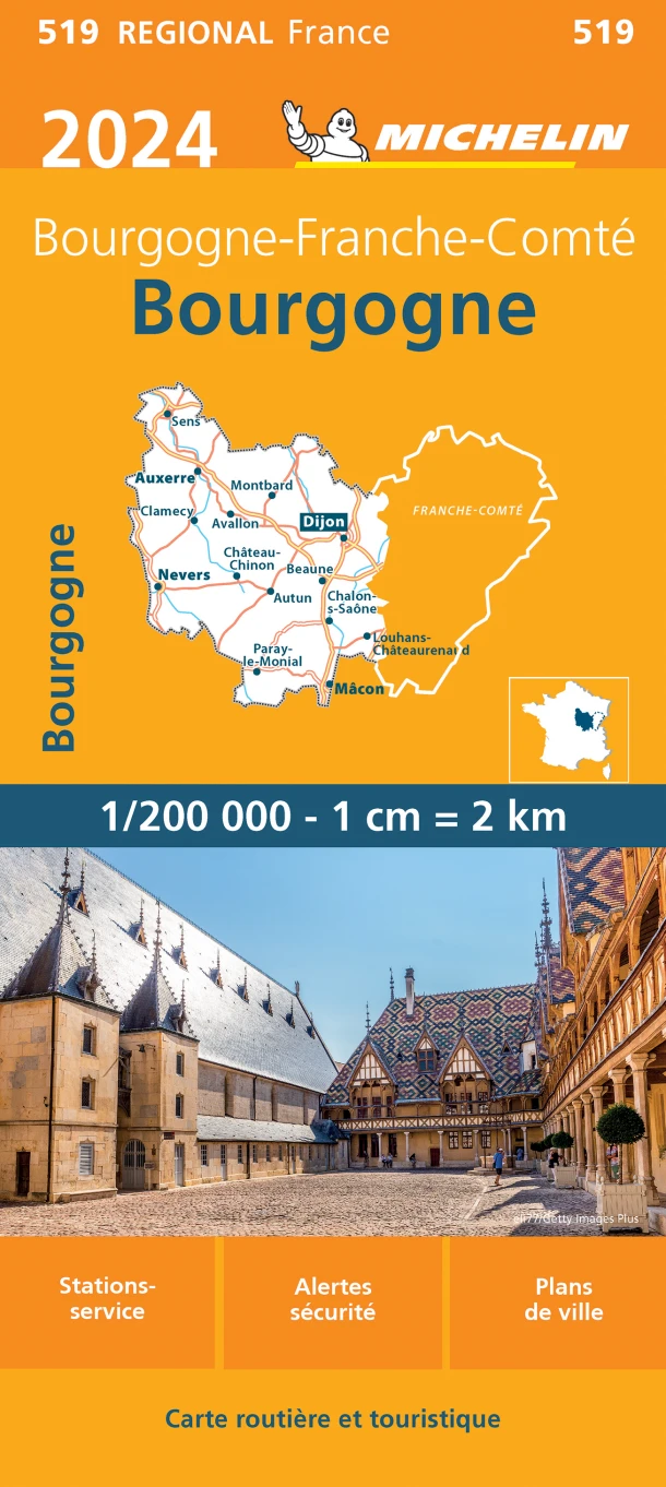 Michelin Wegenkaart 519 Bourgogne – boek cover