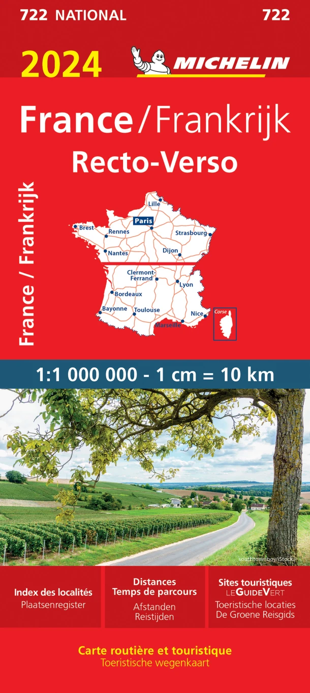 Michelin Wegenkaart 722 Frankijk Recto-Verso 2024 – boek cover