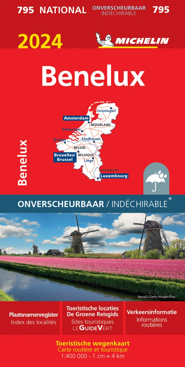 Michelin Wegenkaart 795 Benelux 2024 Scheurvast – boek cover