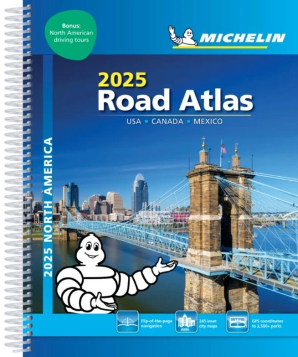 Michelin Road Atlas USA, Canada, Mexico 2025 – boek cover