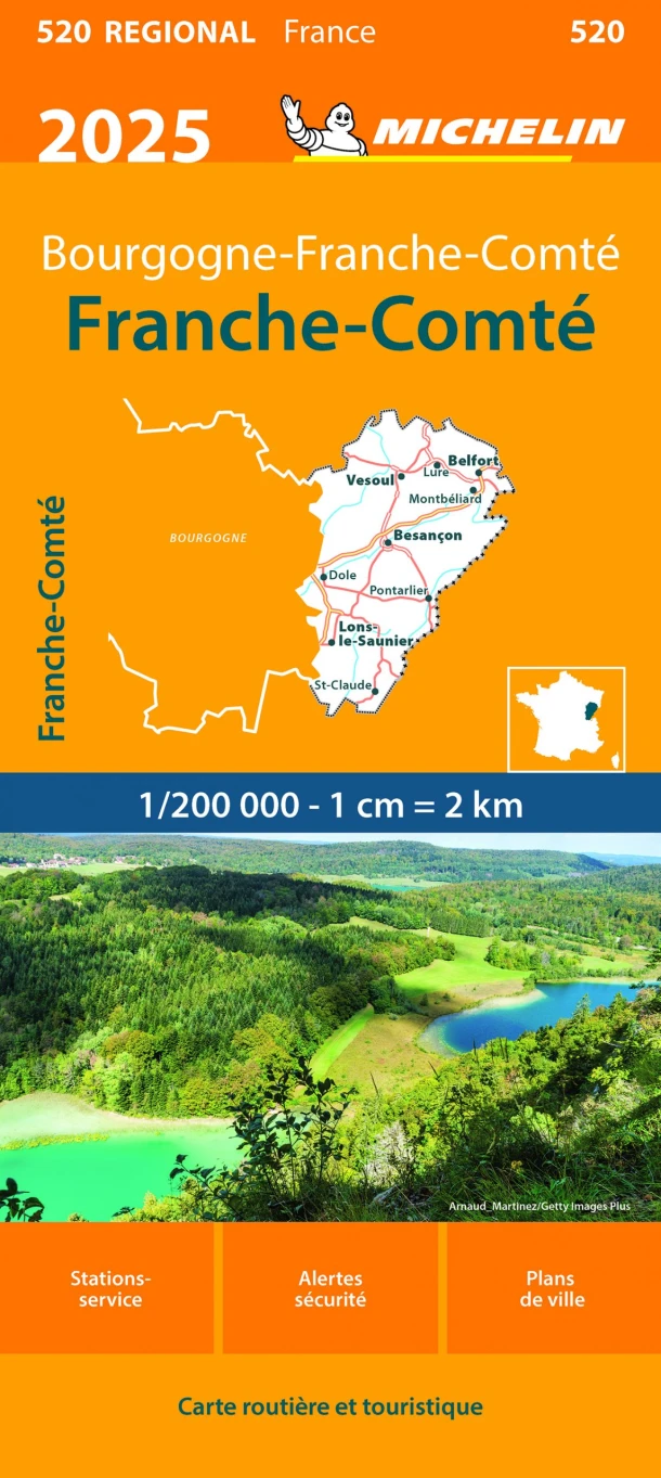 Michelin 520 Franche-Comté 2025 – boek cover