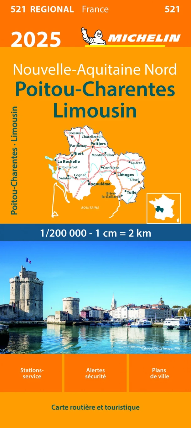 Michelin 521 Poitou Charentes 2025 – boek cover