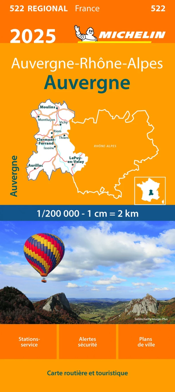 Michelin 522 Auvergne 2025 – boek cover