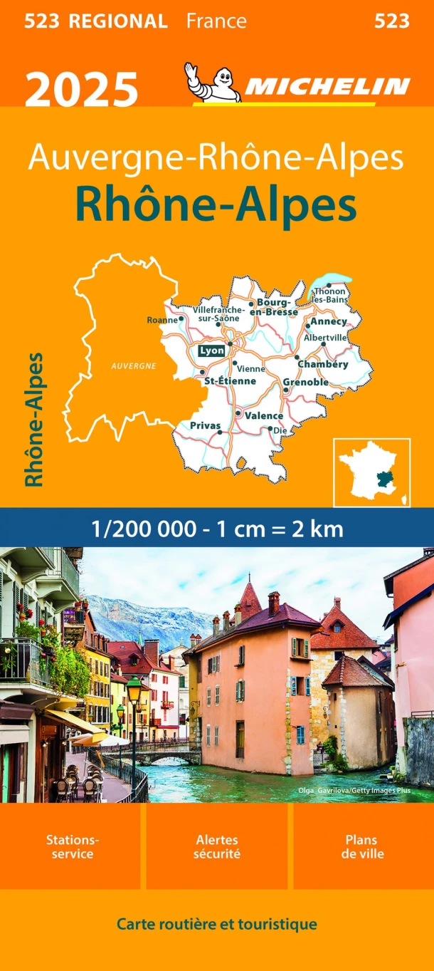 Michelin 523 Rhone-Alpes 2025 – boek cover