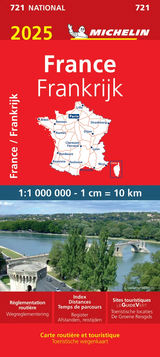 MICHELIN WEGENKAART 721 FRANKRIJK 2025 – boek cover