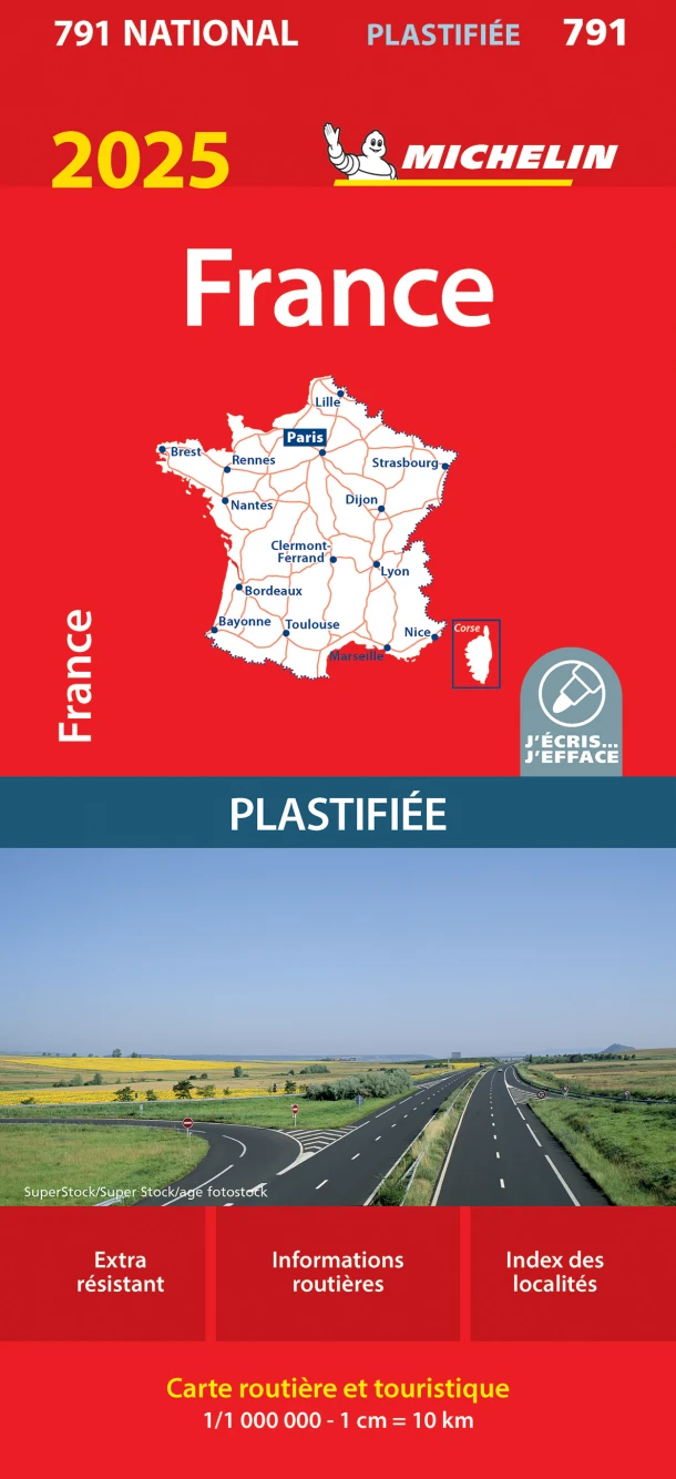 Michelin Wegenkaart 791 Frankrijk 2025 – boek cover