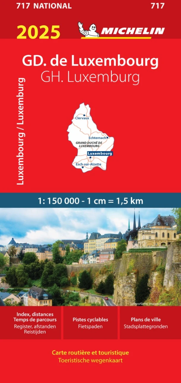 MICHELIN WEGENKAART 717 GH LUXEMBURG 2025 – boek cover