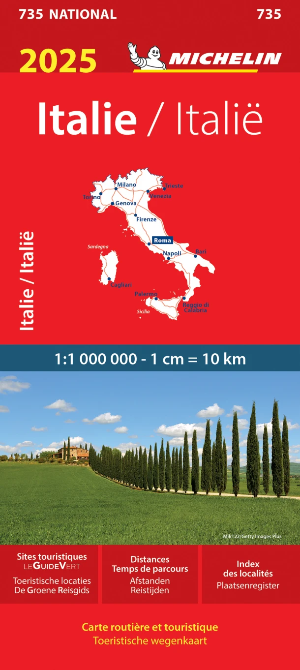 Michelin 735 Italië 2025 – boek cover