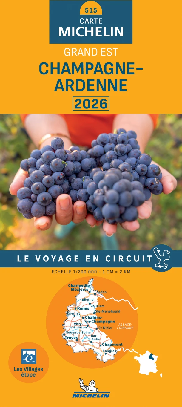 Michelin Wegenkaart 515 Champagne-Ardennen 2026 – boek cover