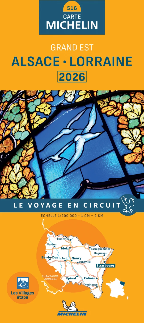 Michelin Wegenkaart 516 Alsace - Lorraine 2026 – boek cover