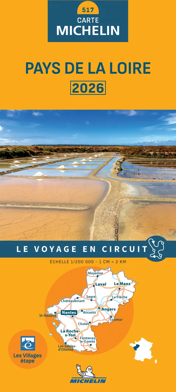 Michelin Wegenkaart 517 Pays de Loire 2026 – boek cover
