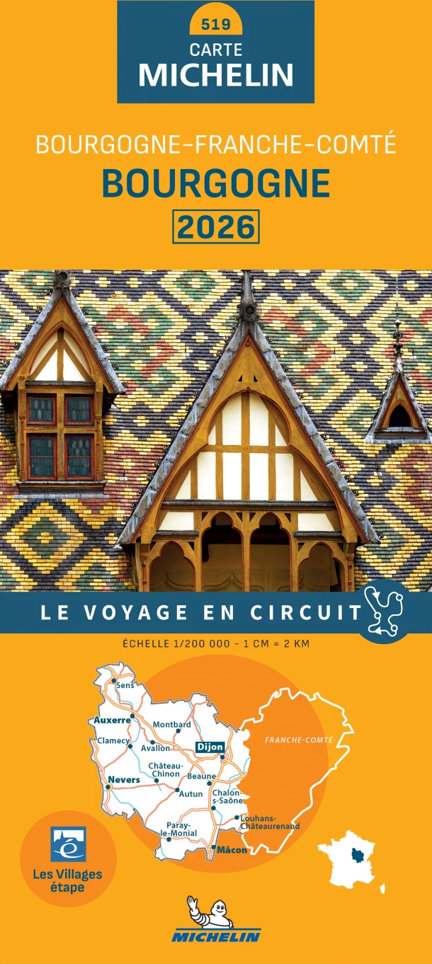 Michelin Wegenkaart 519 Bourgogne 2026 – boek cover