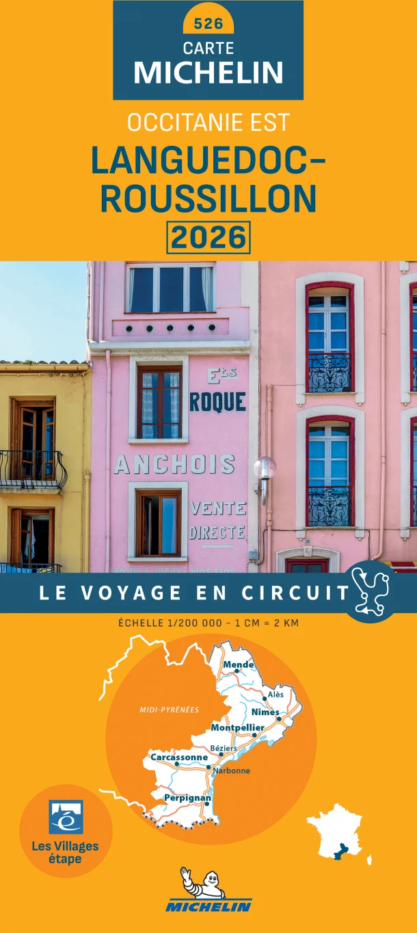 Michelin Wegenkaart 526 Languedoc-Roussillon 2026 – boek cover