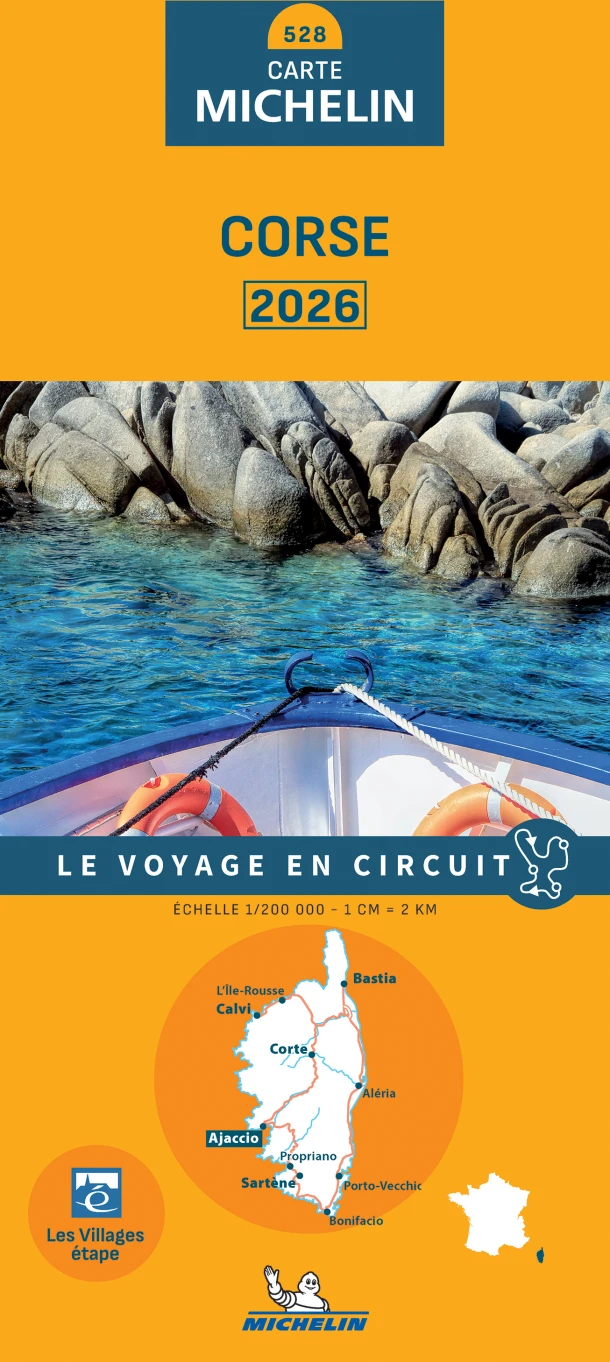 Michelin Wegenkaart 528 Corse / Corsica 2026 – boek cover