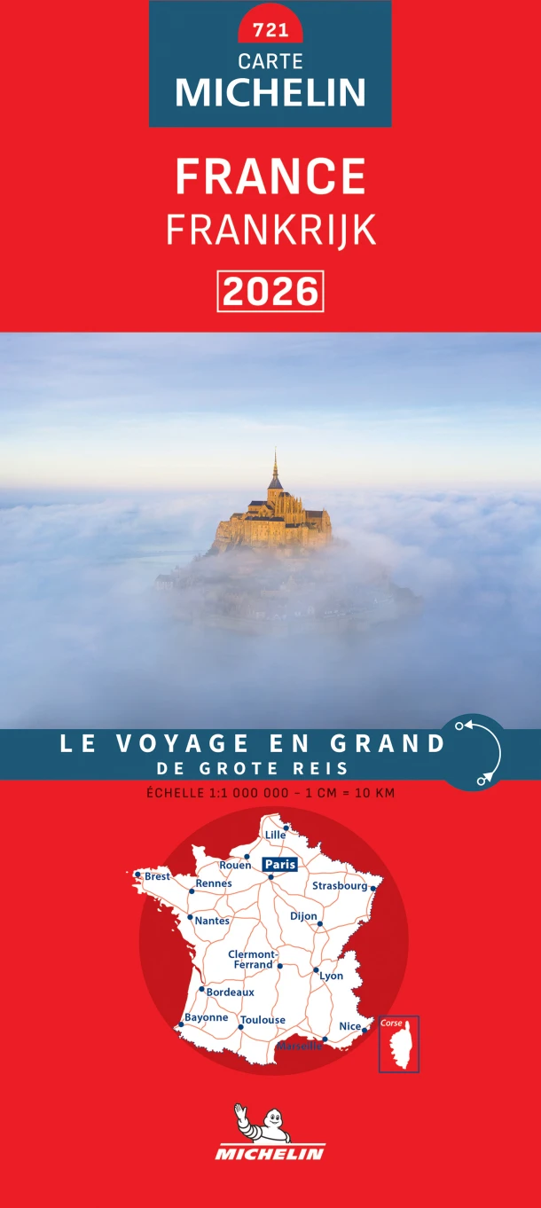 Michelin Wegenkaart 721 Frankrijk 2026 – boek cover