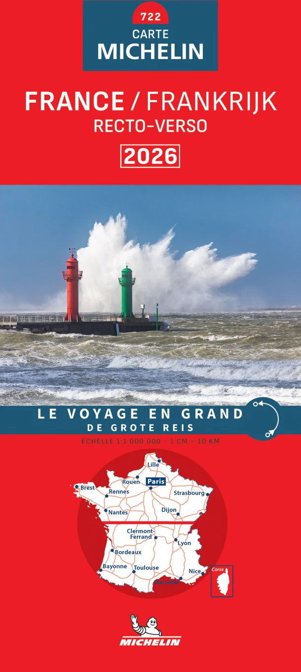 Michelin Wegenkaart 722 Frankrijk 2-zijdig 2026 – boek cover