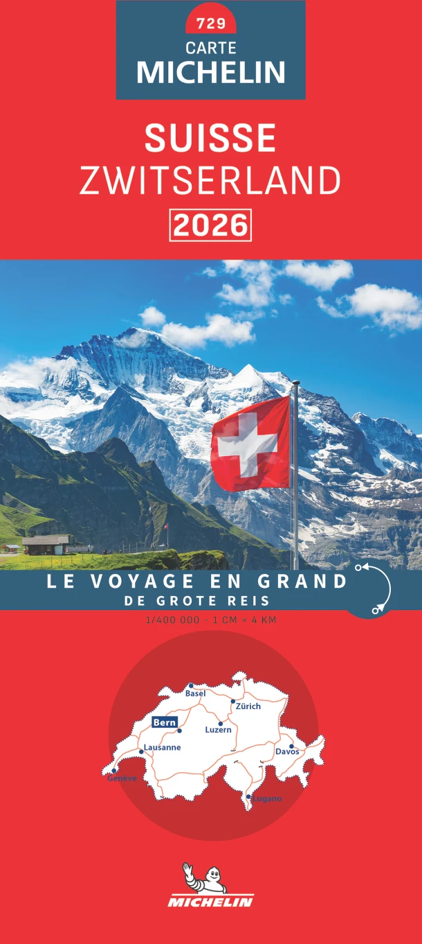 Michelin Wegenkaart 729 Zwitserland 2026 – boek cover