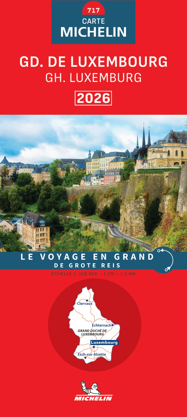 Michelin Wegenkaart 717 Luxemburg 2026 – boek cover